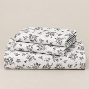 Dahlia Grey Garden Bouquet Bed Sheet - Home Artisan