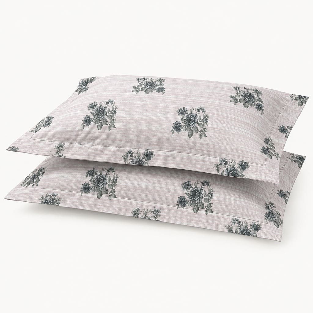 Rosamund Teal Bouquet 250TC Cotton Percale Super King Bed Sheet - Home Artisan