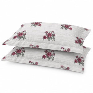 Rosamund Burgundy Bouquet 250TC Cotton Percale Super King Bed Sheet - Home Artisan