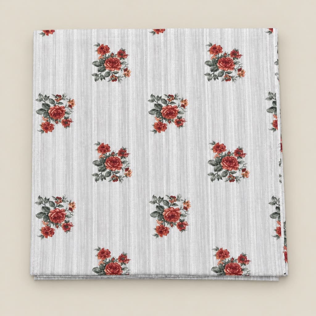 Rosamund Coral Bouquet 250TC Cotton Percale Super King Bed Sheet - Home Artisan