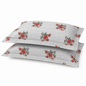 Rosamund Coral Bouquet 250TC Cotton Percale Super King Bed Sheet - Home Artisan