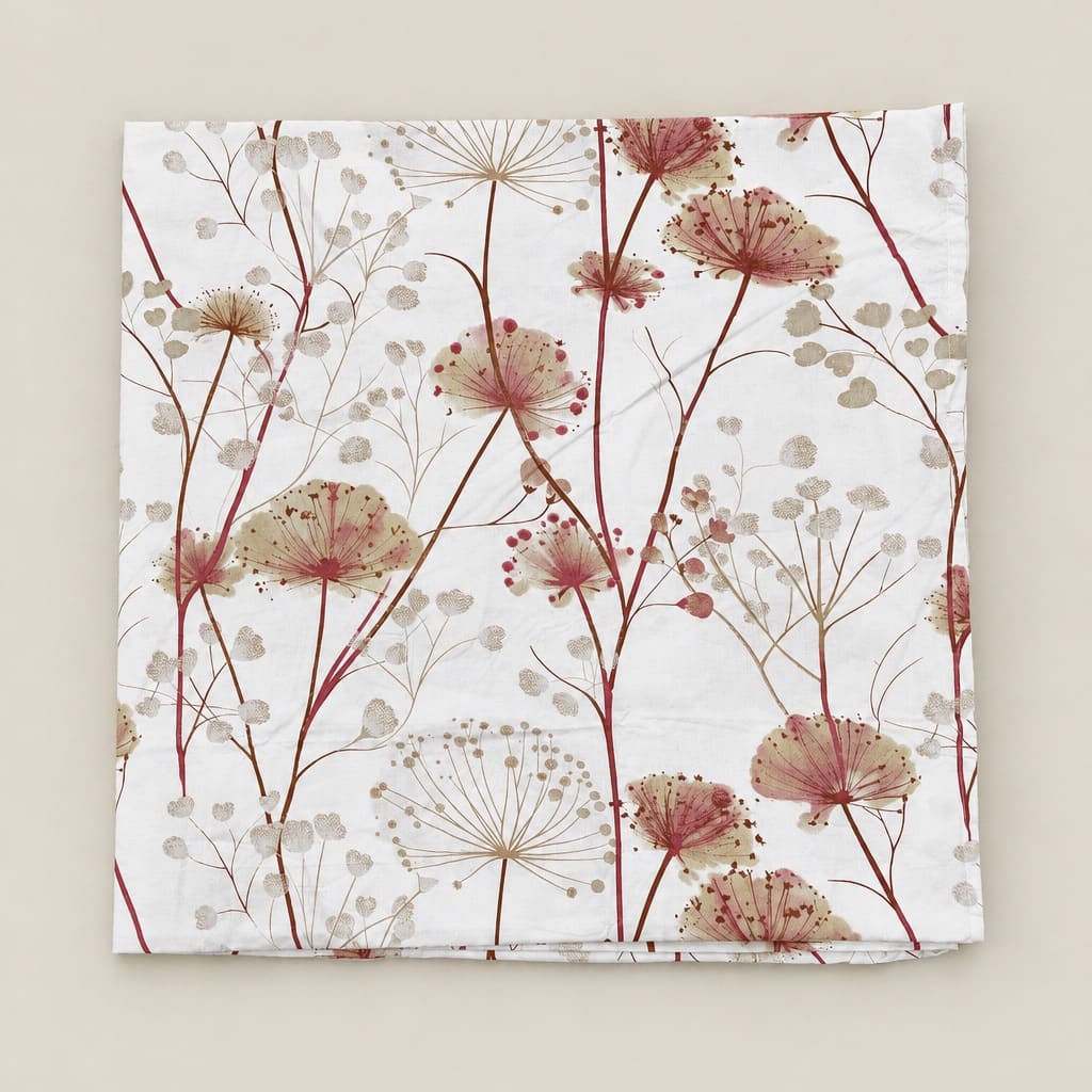 Achillea Peach Meadow Floral 250TC Cotton Percale Super King Bed Sheet - Home Artisan