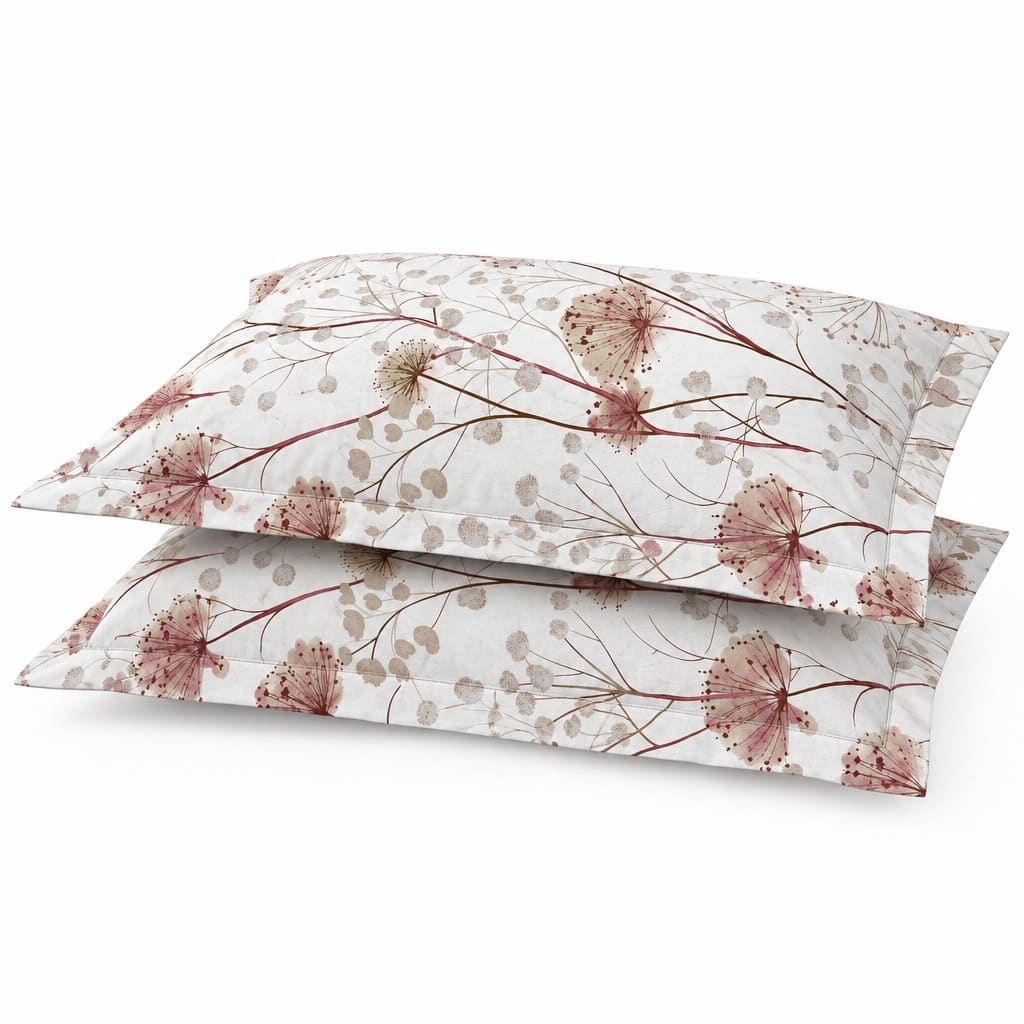 Achillea Peach Meadow Floral 250TC Cotton Percale Super King Bed Sheet - Home Artisan