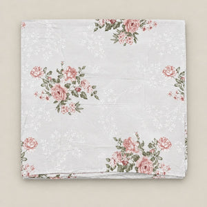 Petunia Blush Rose Bouquet 250TC Cotton Percale Super King Bed Sheet - Home Artisan