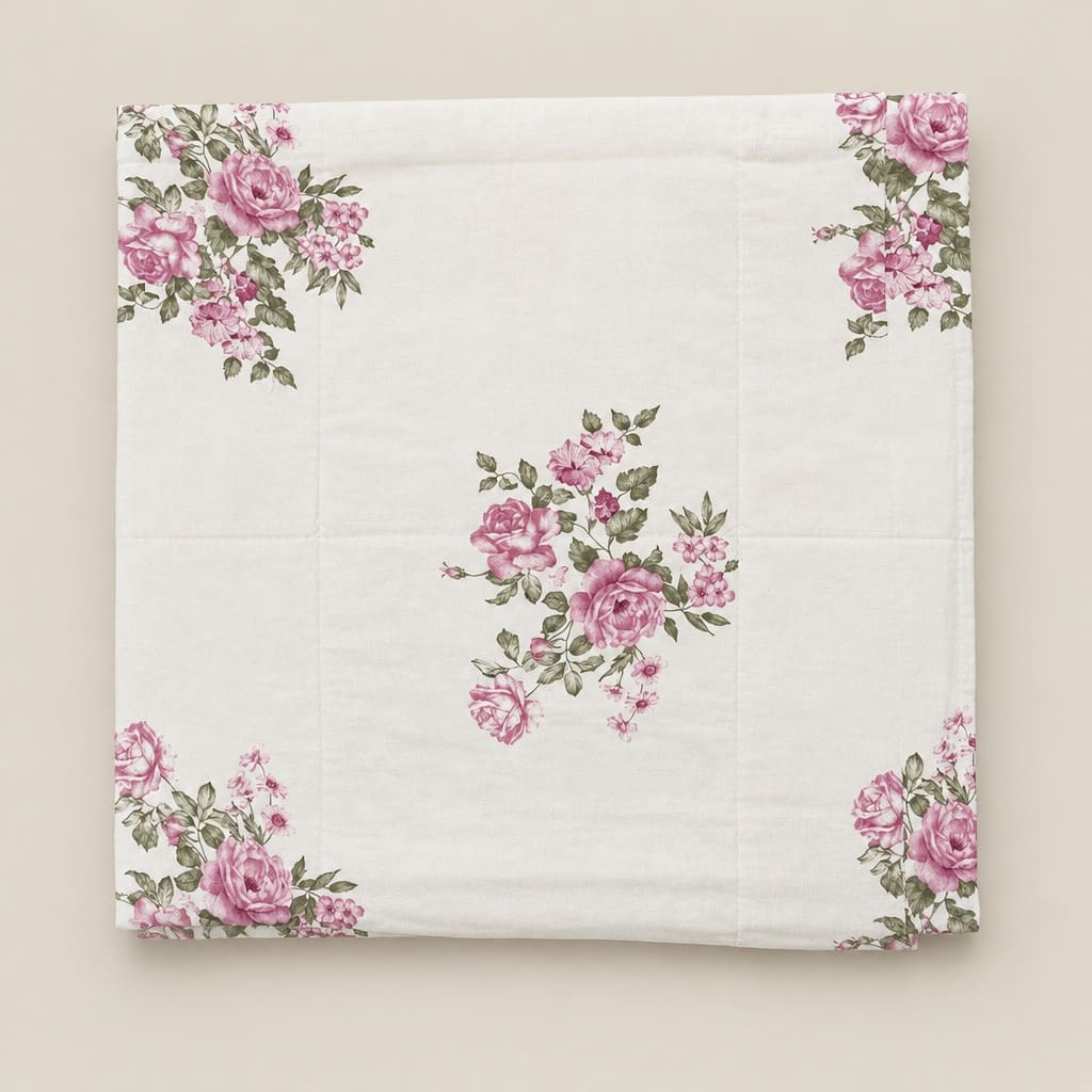 Petunia Pink Rose Bouquet 250TC Cotton Percale Super King Bed Sheet - Home Artisan
