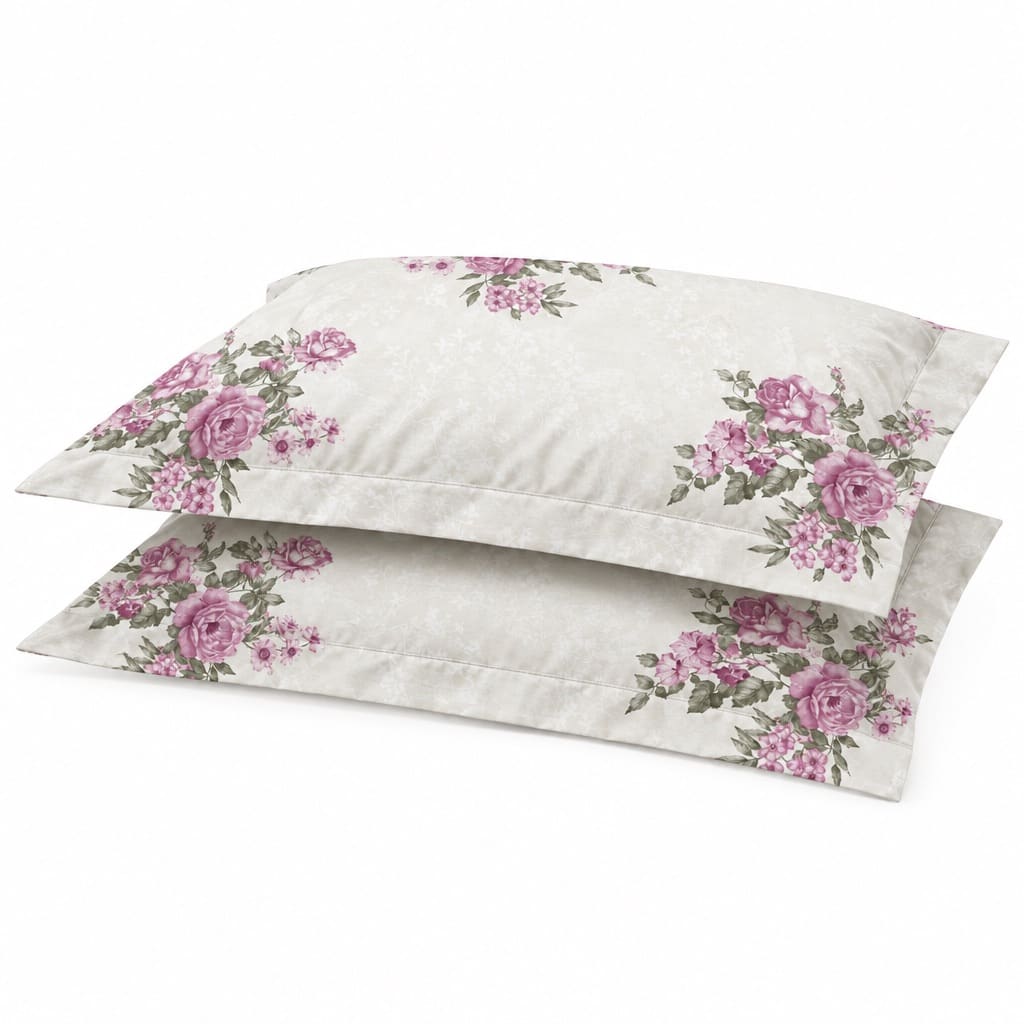 Petunia Pink Rose Bouquet 250TC Cotton Percale Super King Bed Sheet - Home Artisan