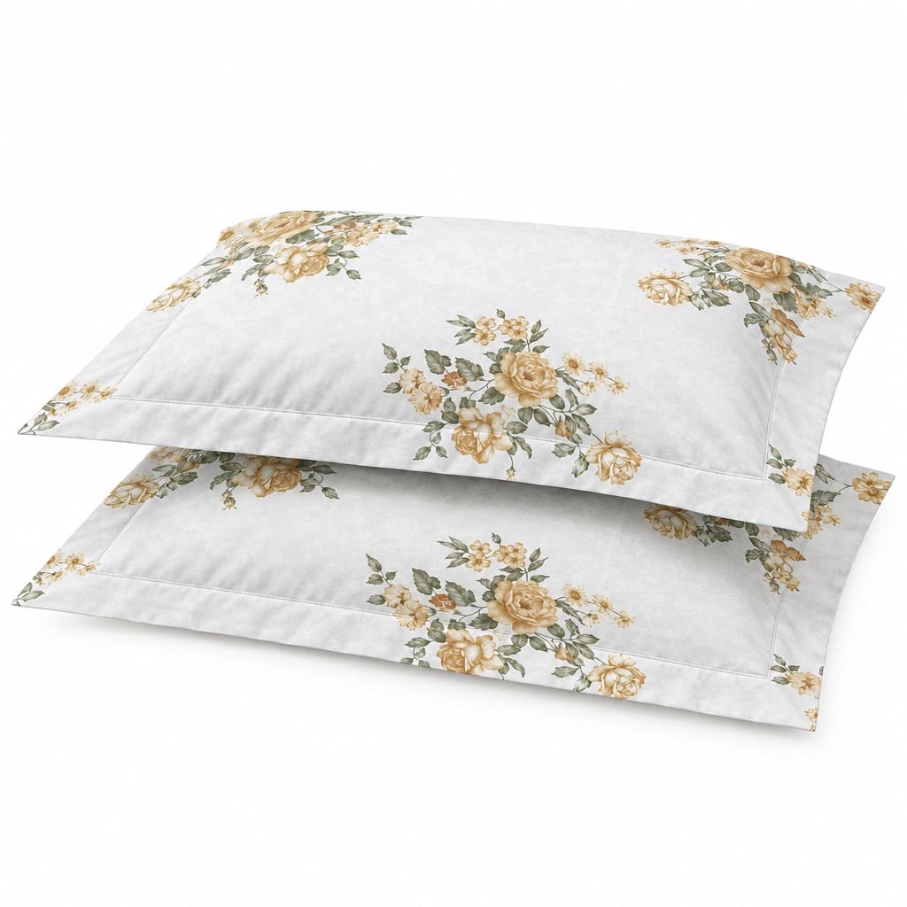 Petunia Yellow Rose Bouquet 250TC Cotton Percale Super King Bed Sheet - Home Artisan