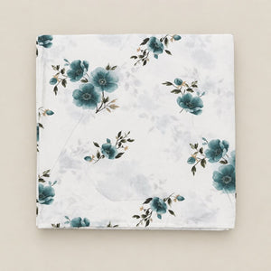 Nigella Teal Floral 250TC Cotton Percale Super King Bed Sheet - Home Artisan