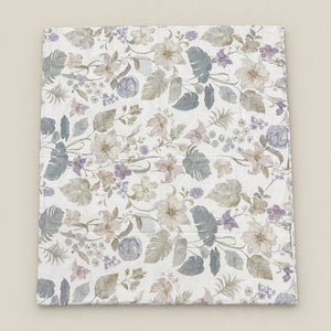 Hellebore Sage & Lilac Garden 300TC Pure Cotton Sateen Bed Sheet - Home Artisan