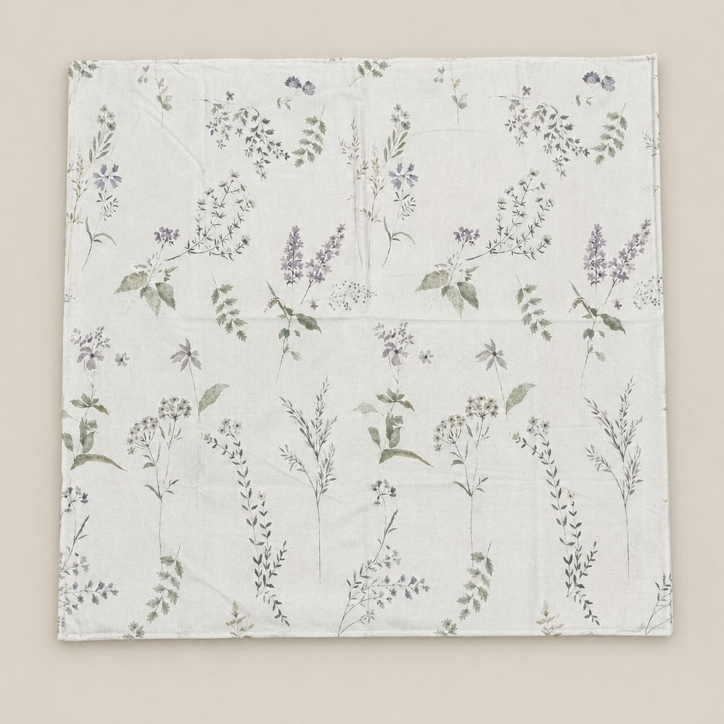 Lavender Ivory Meadow Sprig 300TC Pure Cotton Sateen Bed Sheet - Home Artisan