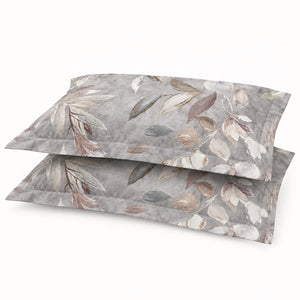 Amaryllis Grey Botanical Bloom 300TC Pure Cotton Sateen Bed Sheet - Home Artisan
