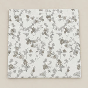 Clematis Grey Trailing Floral 300TC Pure Cotton Sateen Bed Sheet - Home Artisan