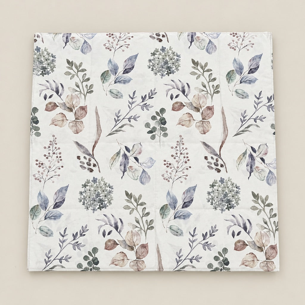 Salvia Multicolour Botanical Sprig 300TC Pure Cotton Sateen Bed Sheet - Home Artisan