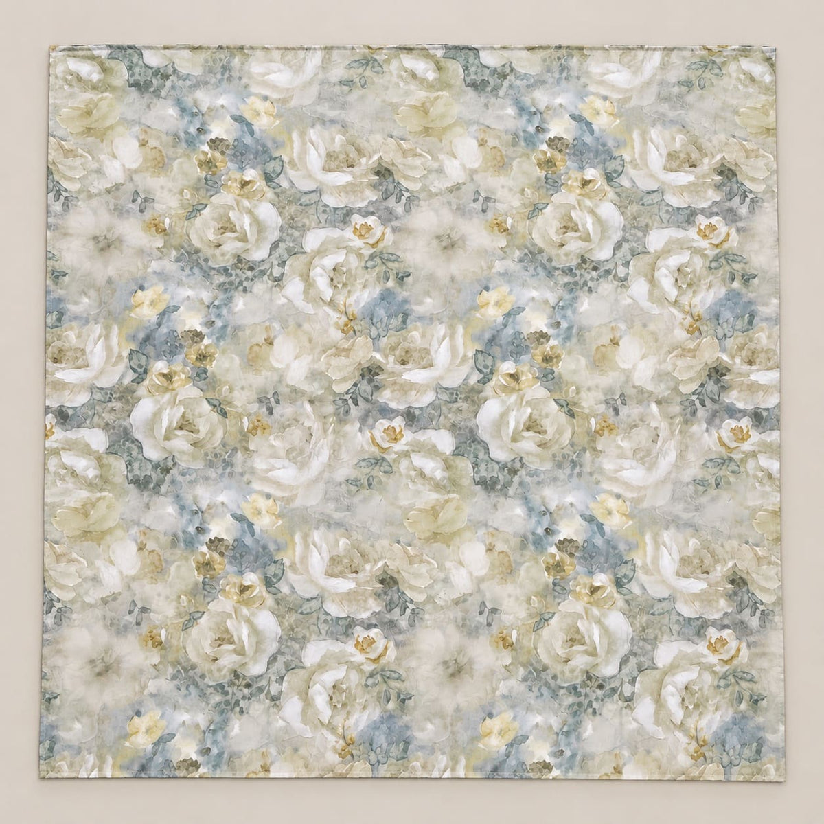 Hydrangea Sage & Blue Watercolour Floral 300TC Pure Cotton Sateen Bed Sheet - Home Artisan