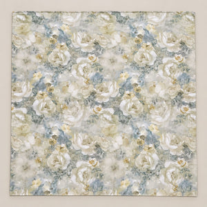 Hydrangea Sage & Blue Watercolour Floral 300TC Pure Cotton Sateen Bed Sheet - Home Artisan