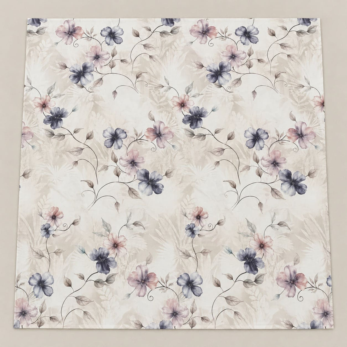 Celosia Blue & Pink Trailing Floral 300TC Pure Cotton Sateen Bed Sheet - Home Artisan