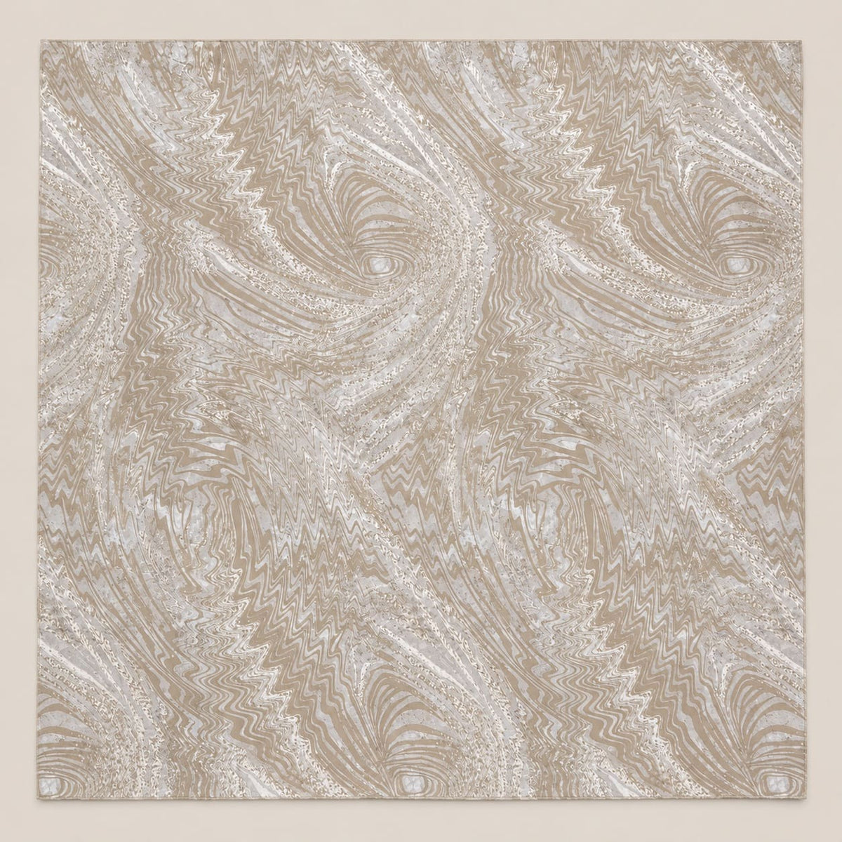 Fleur Taupe Abstract Swirl 300TC Pure Cotton Sateen Bed Sheet - Home Artisan