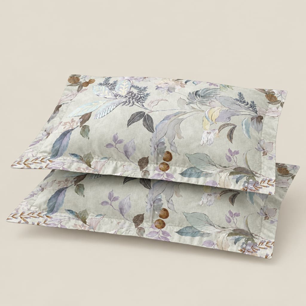 Lantana Pastel Botanical & Berry 300TC Pure Cotton Sateen Bed Sheet - Home Artisan