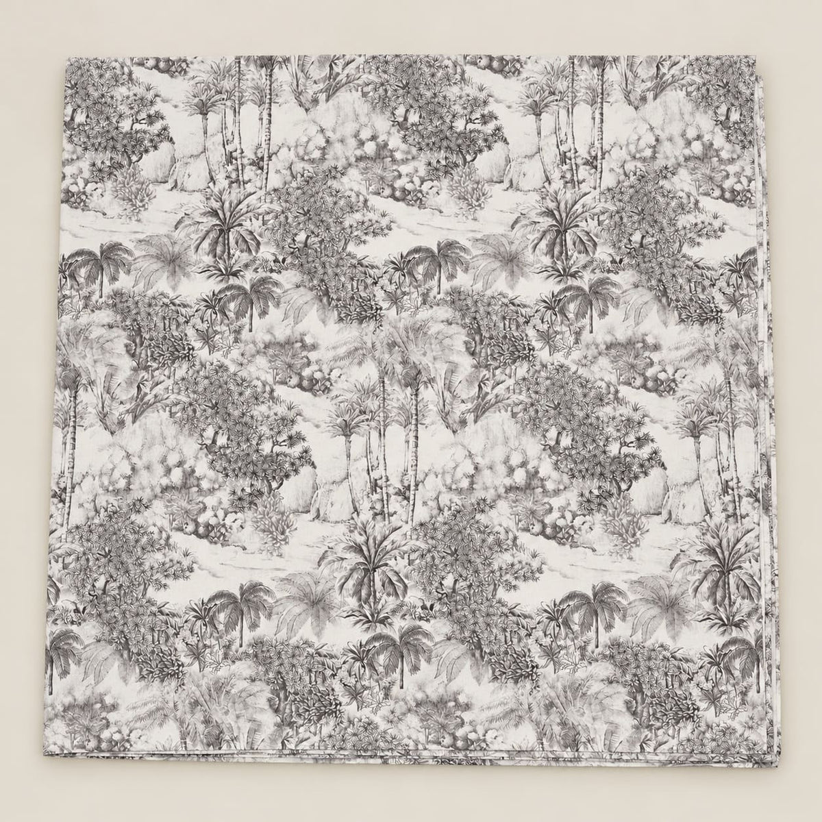 Oleander Charcoal Tropical Toile Tencel Jacquard Bed Sheet - Home Artisan