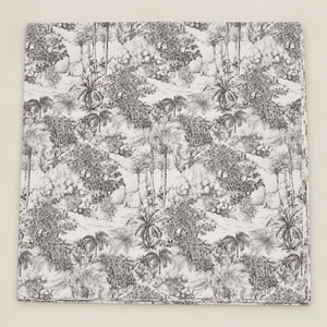 Oleander Charcoal Tropical Toile Tencel Jacquard Bed Sheet - Home Artisan