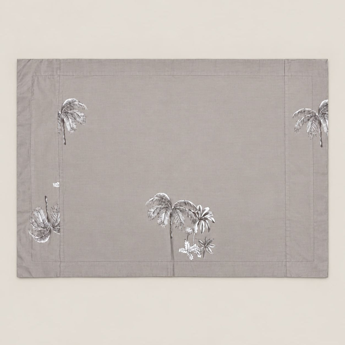 Oleander Charcoal Tropical Toile Tencel Jacquard Bed Sheet - Home Artisan