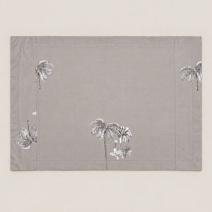 Oleander Charcoal Tropical Toile Tencel Jacquard Bed Sheet - Home Artisan