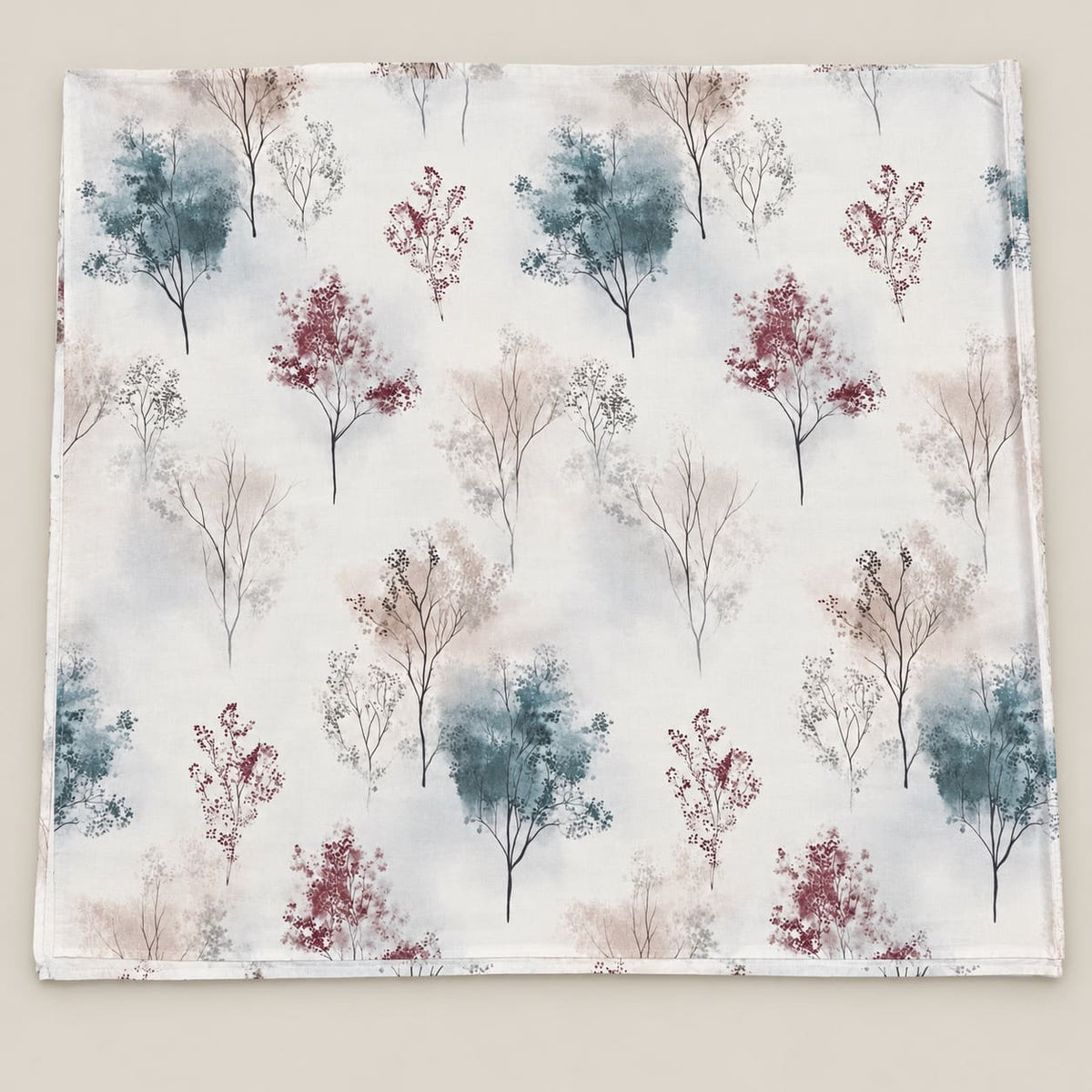 Astilbe Teal & Burgundy Meadow Tencel Jacquard Bed Sheet - Home Artisan