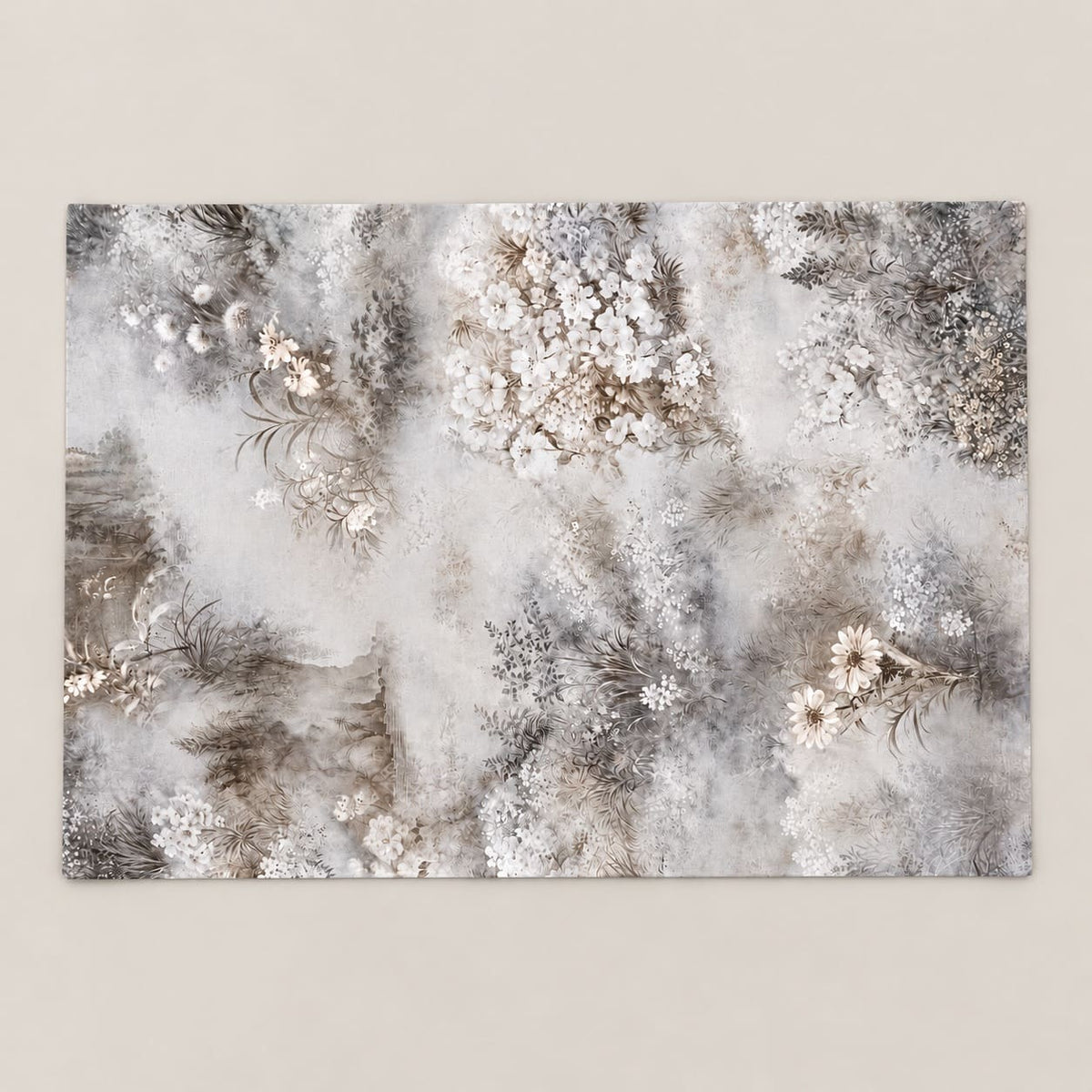 Gypsophila Mist Grey Floral Tencel Jacquard Bed Sheet - Home Artisan