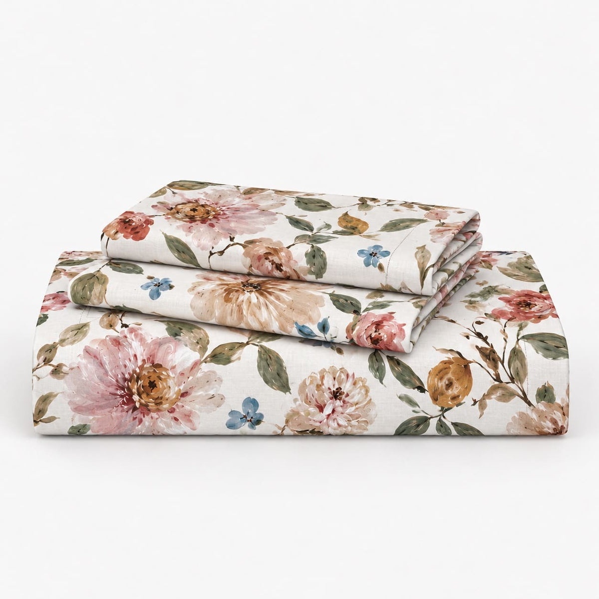 Marigold Peach & Ochre Garden Tencel Jacquard Bed Sheet - Home Artisan