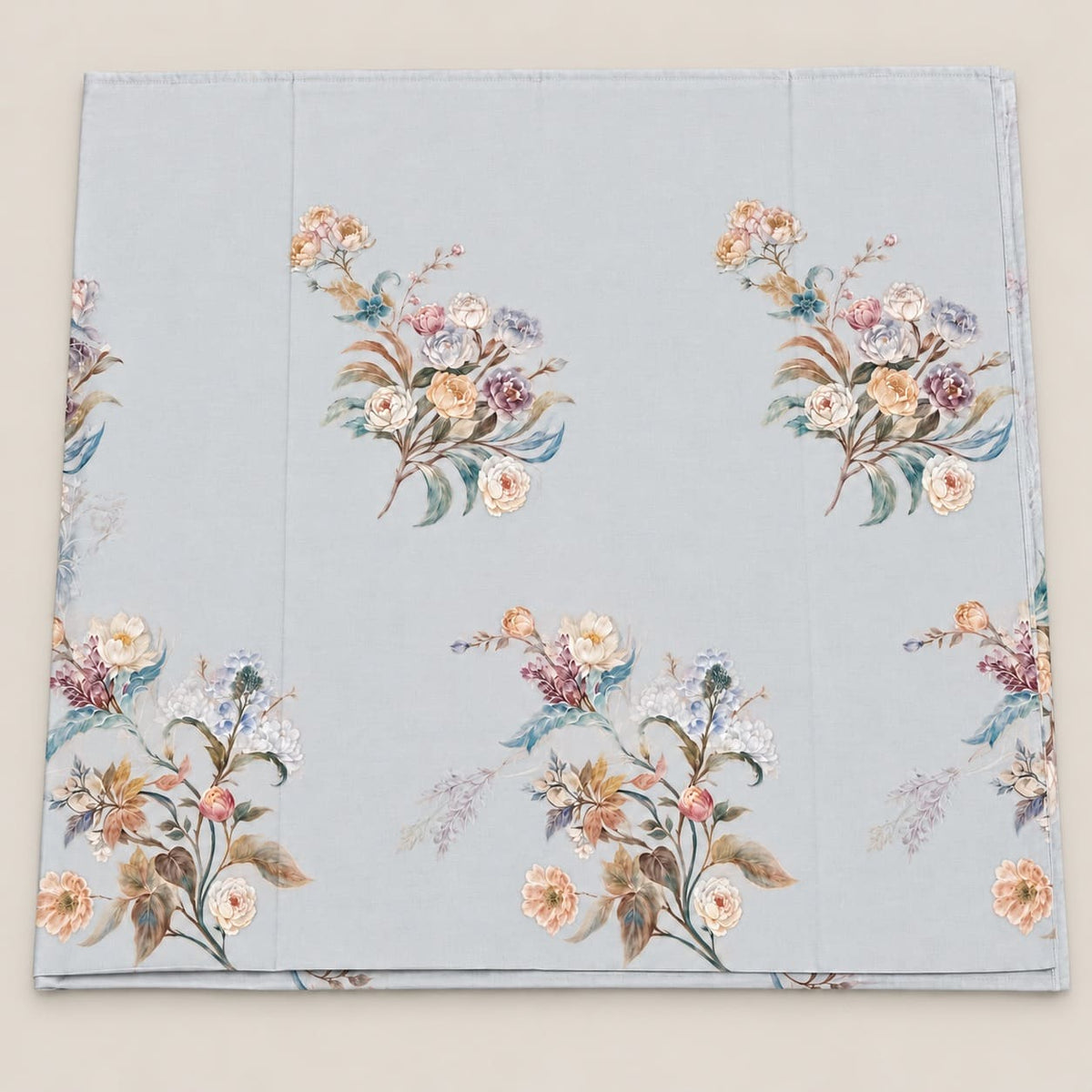 Althea Powder Blue Bouquet Tencel Jacquard Bed Sheet - Home Artisan