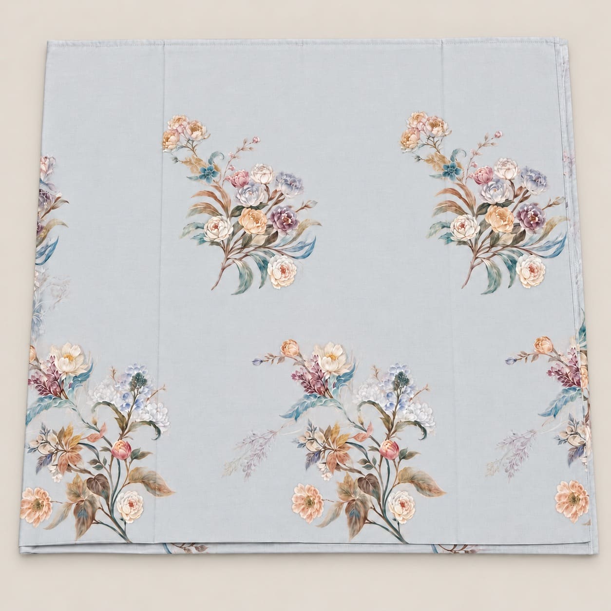 Althea Powder Blue Bouquet Tencel Jacquard Bed Sheet - Home Artisan
