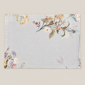 Althea Powder Blue Bouquet Tencel Jacquard Bed Sheet - Home Artisan