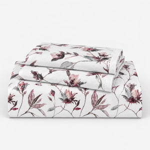 Fritillaria Plum Branch Floral Tencel Jacquard Bed Sheet - Home Artisan