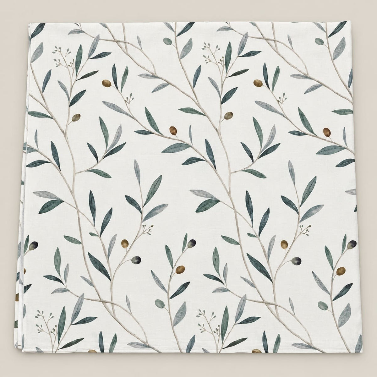 Olea Ivory Olive Branch Tencel Jacquard Bed Sheet - Home Artisan