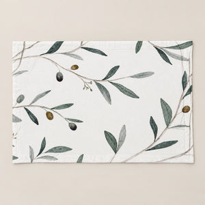 Olea Ivory Olive Branch Tencel Jacquard Bed Sheet - Home Artisan