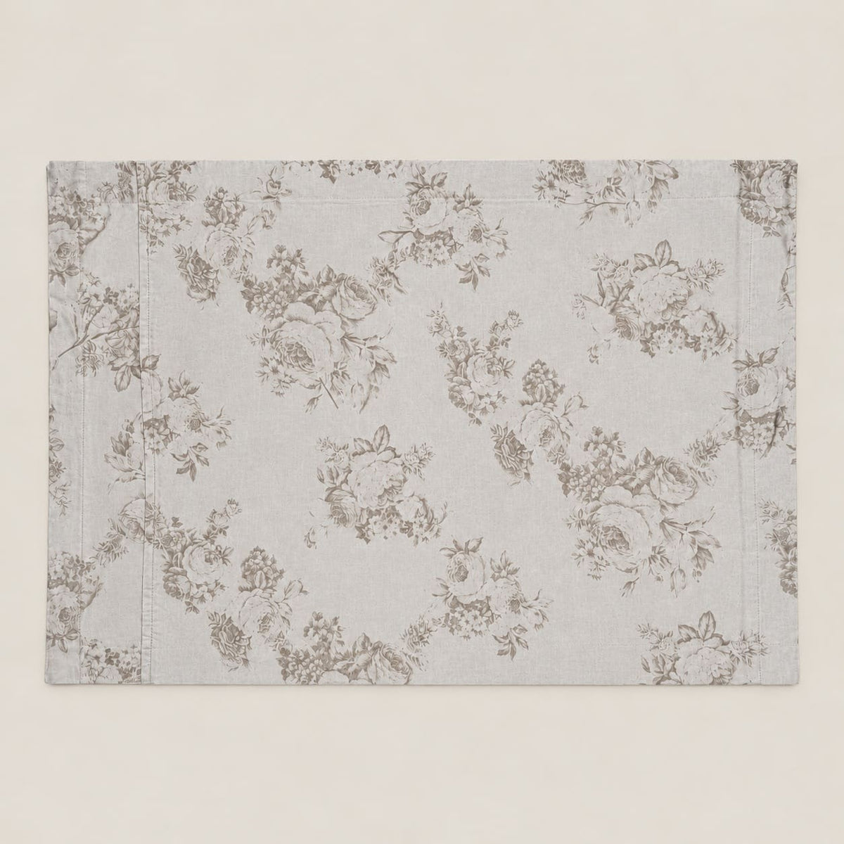 Dianthus Taupe Vintage Floral Tencel Jacquard Bed Sheet - Home Artisan
