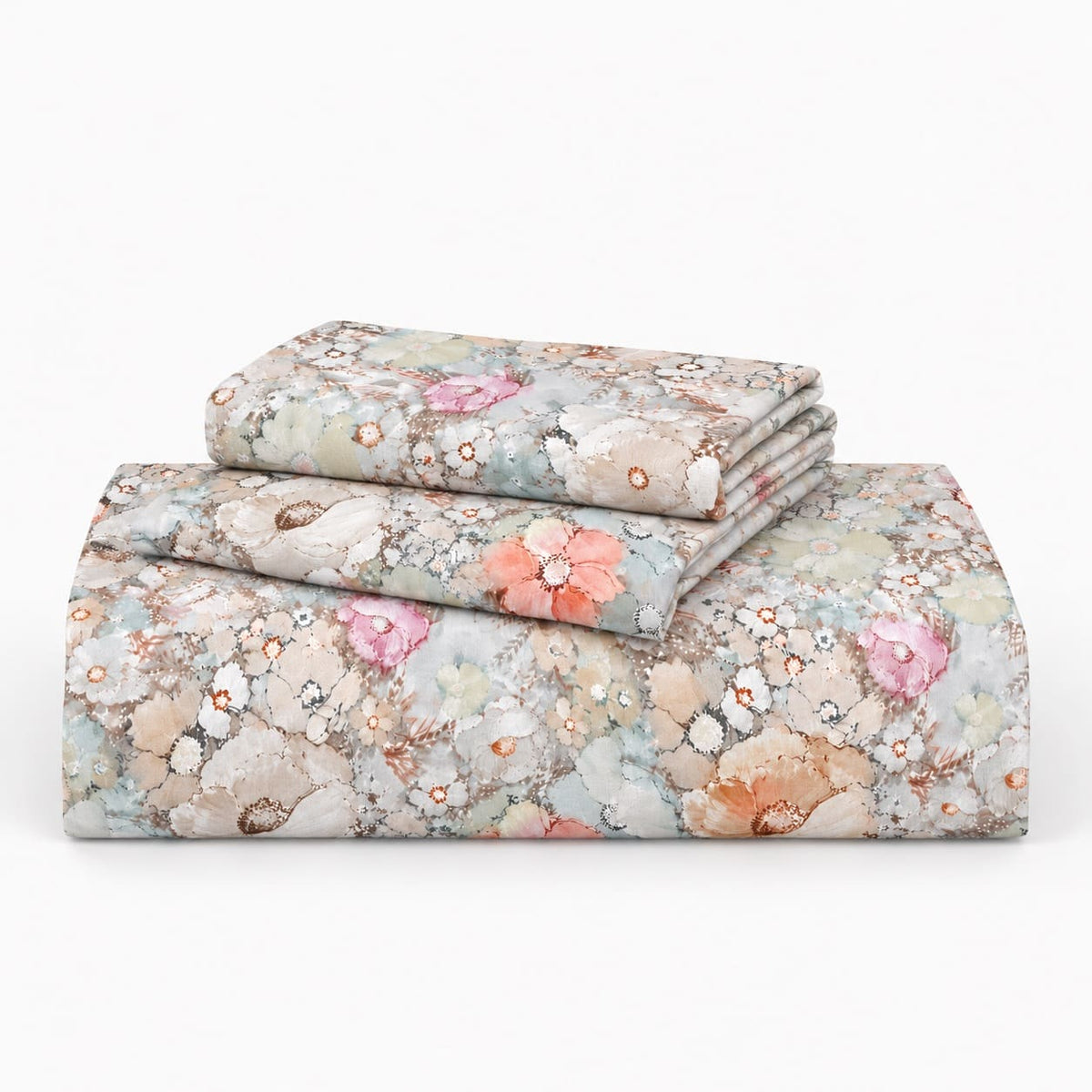 Nemesia Pastel Watercolour Bloom Tencel Jacquard Bed Sheet - Home Artisan