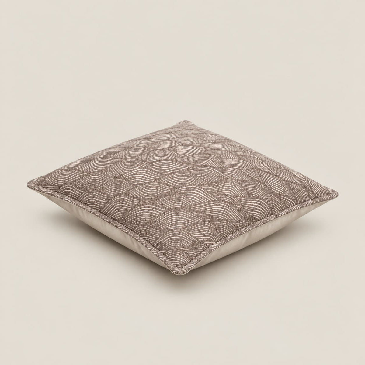 Dorian Taupe Wave Pattern Cushion Cover - Home Artisan