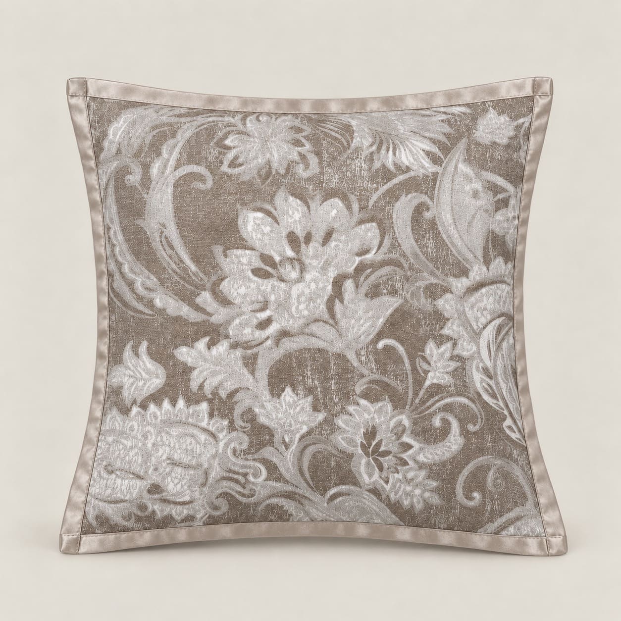Aurelia Taupe Floral Cushion Cover - Home Artisan