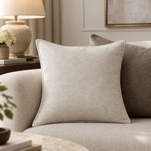 Elara Ivory Tonal Floral Cushion Cover - Home Artisan