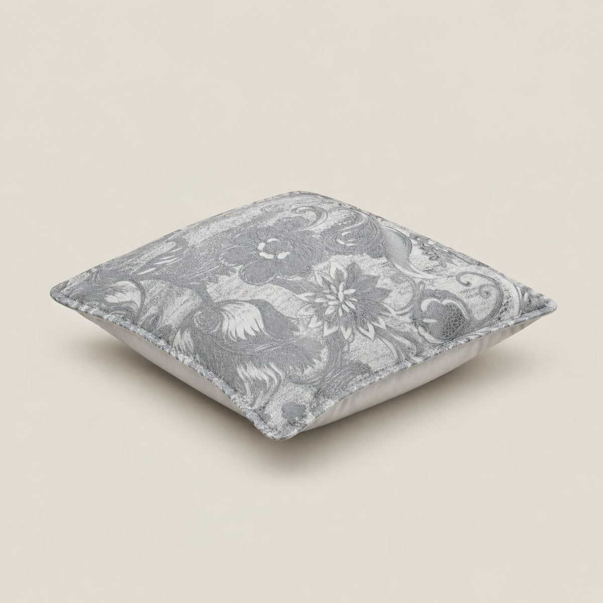 Isadora Silver Grey Floral Cushion Cover - Home Artisan