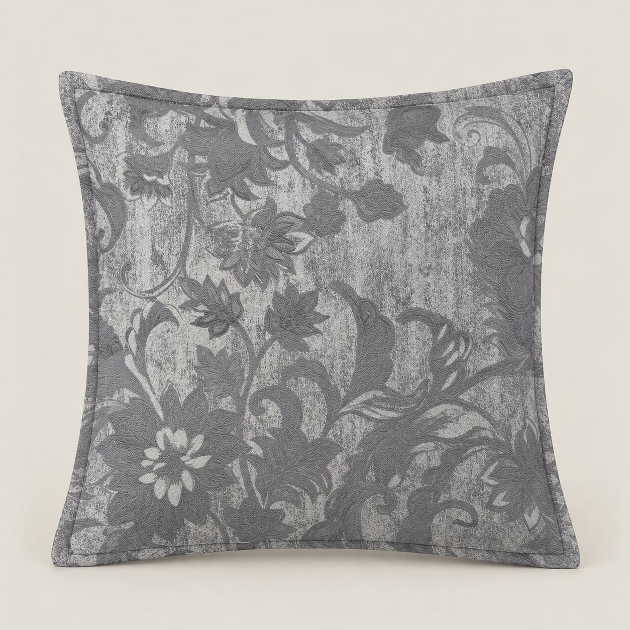 Lucien Charcoal Grey Floral Cushion Cover - Home Artisan