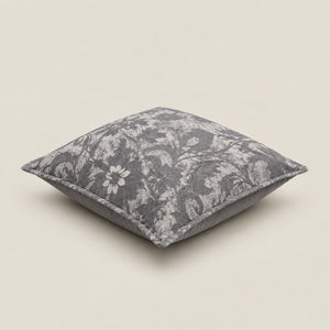 Lucien Charcoal Grey Floral Cushion Cover - Home Artisan