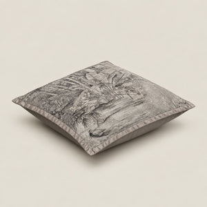 Sylvana Grey Tropical Landscape Cushion Cover - Home Artisan