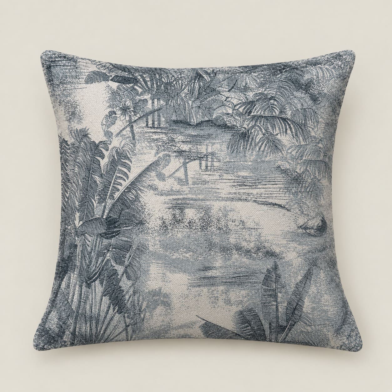Mariner Blue Tropical Botanical Cushion Cover - Home Artisan