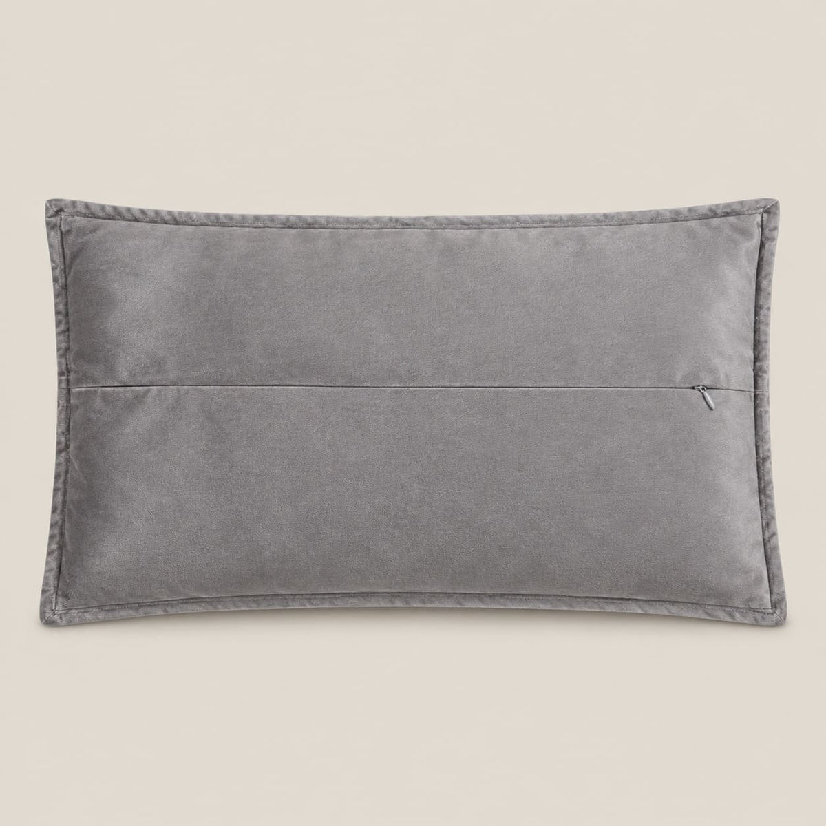 Beckett Grey Grid Rectangular Cushion Cover with Ring Detail - Home Artisan