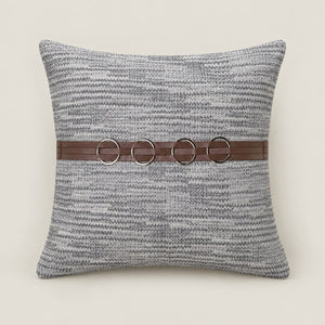 Camden Grey Textured Cushion Cover with Ring Detail - Home Artisan