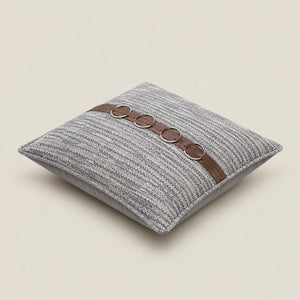 Camden Grey Textured Cushion Cover with Ring Detail - Home Artisan