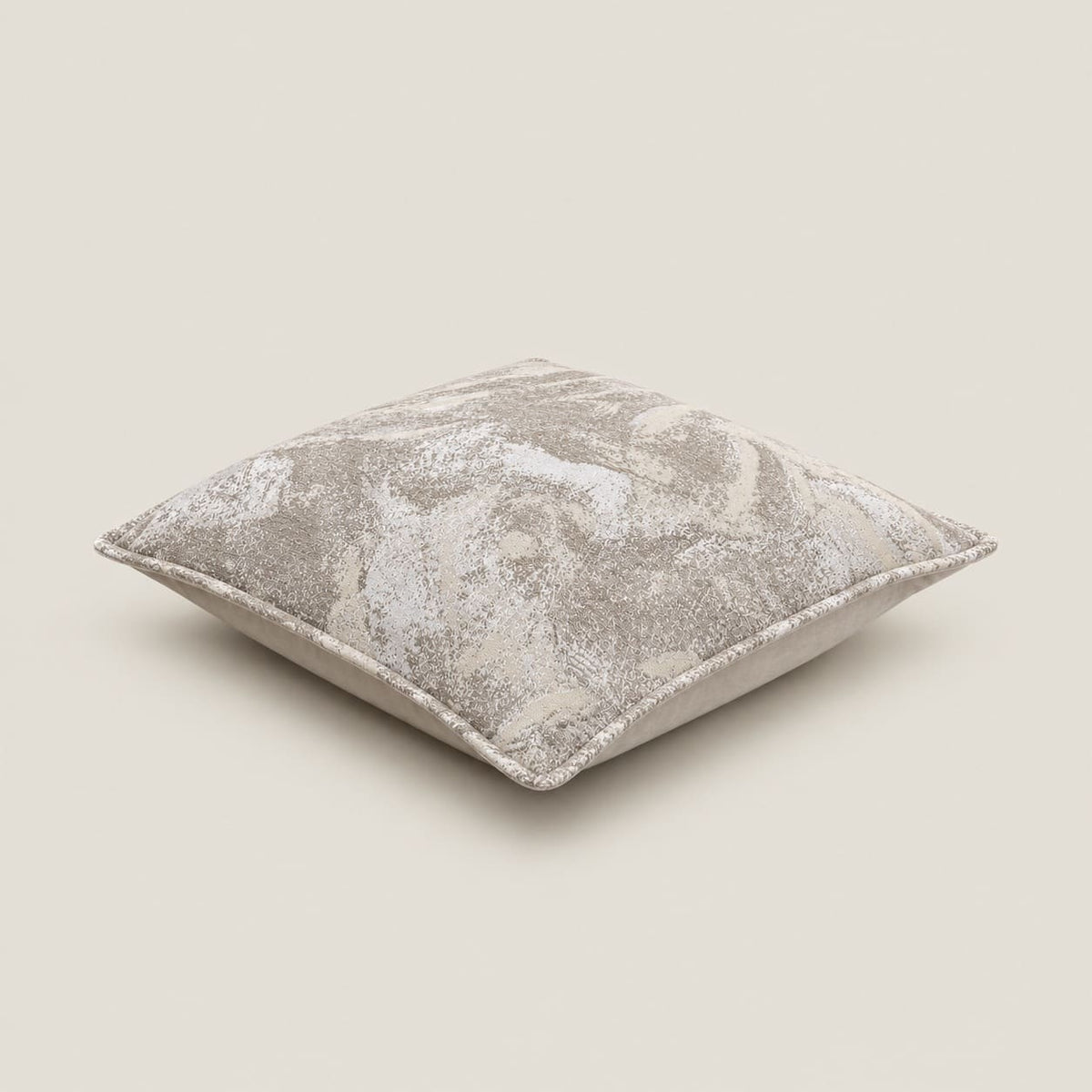 Ophelia Beige Abstract Marble Pattern Cushion Cover - Home Artisan
