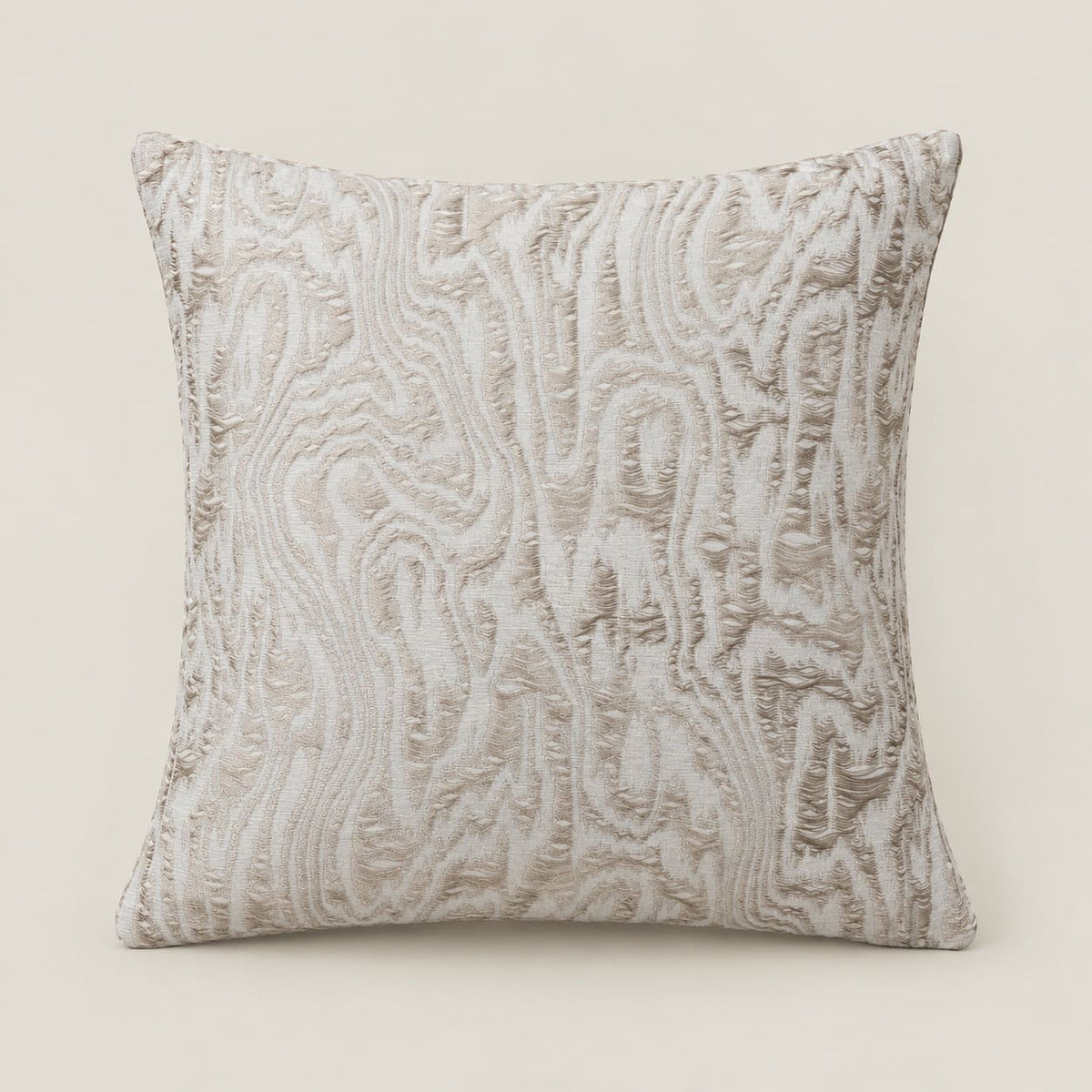 Rowan Ivory and Taupe Woodgrain Cushion Cover - Home Artisan